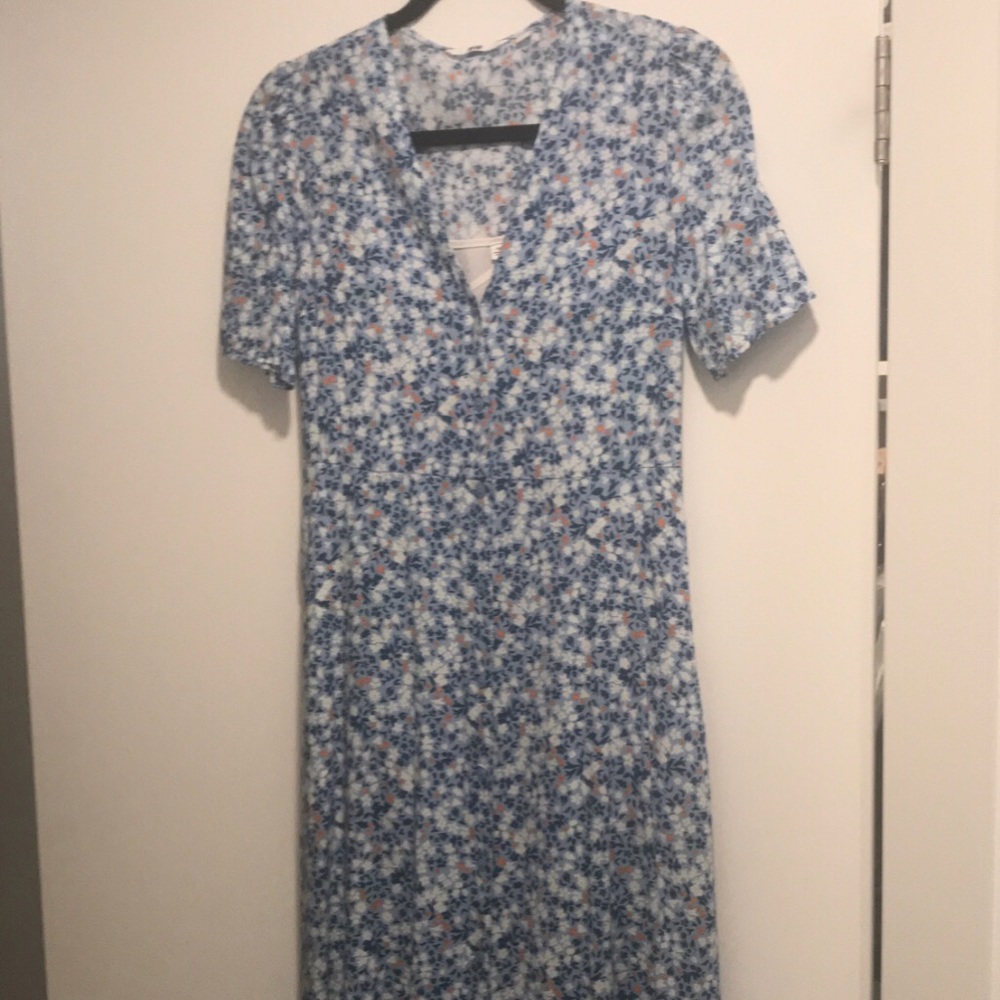 Uniqlo blue floral dress size XS